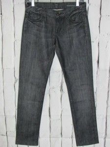7 For All Mankind Women Jeans Size 26 Black Roxanne Fit Midrise Faded Denim